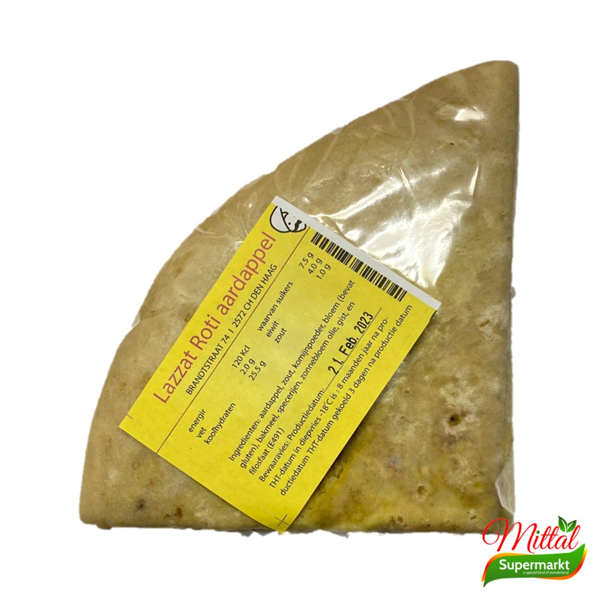 Lazzat Aardappel Roti 3 Stuks, Roti Gevuld met Aardappel (Potato Roti) 2 roti gevuld met aardappel – Lazzat Aardappel Roti 3 Stuks