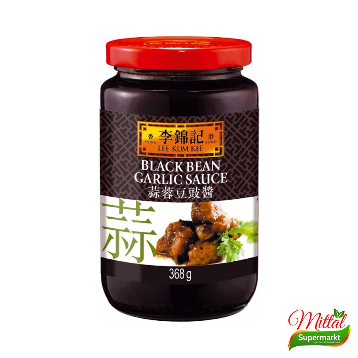 Lee Kum Kee Black Bean Garlic Sauce 368g, Zwarte Bonensaus met Knoflook (Black Bean Sauce)