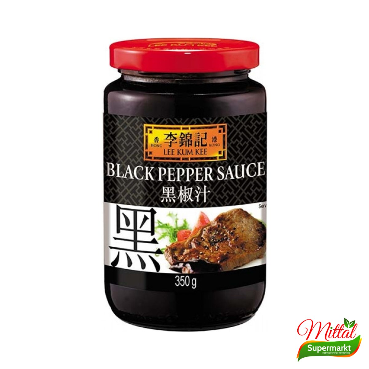 Lee Kum Kee Black Pepper Sauce 350g, Roerbaksaus met Zwarte Peper (Black Pepper Sauce)