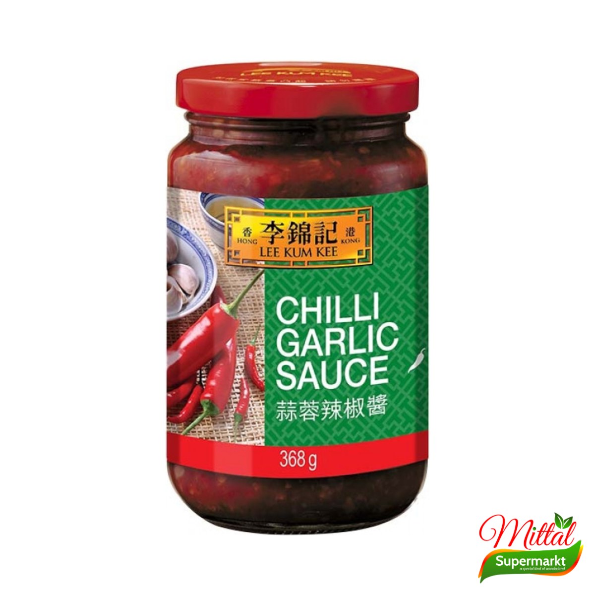 Lee Kum Kee Chili Garlic Saus 368g, Grove Chili-Knoflooksaus (Chilli Garlic Sauce)