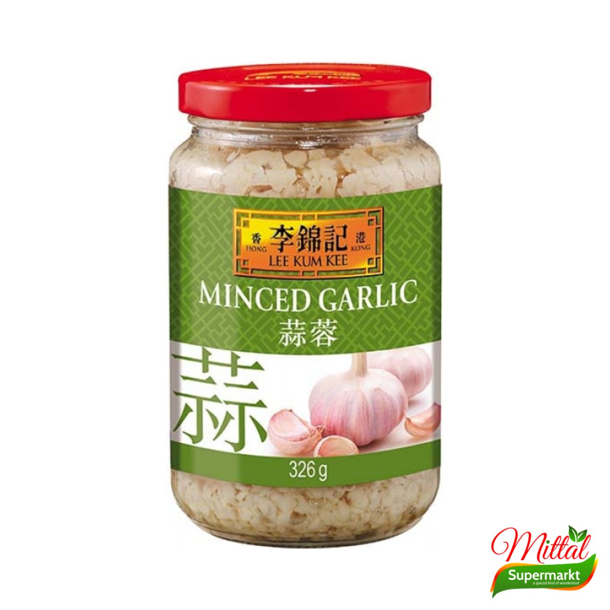 Lee Kum Kee Minced Garlic 326g, Fijngehakte Knoflook uit Pot (Minced Garlic)