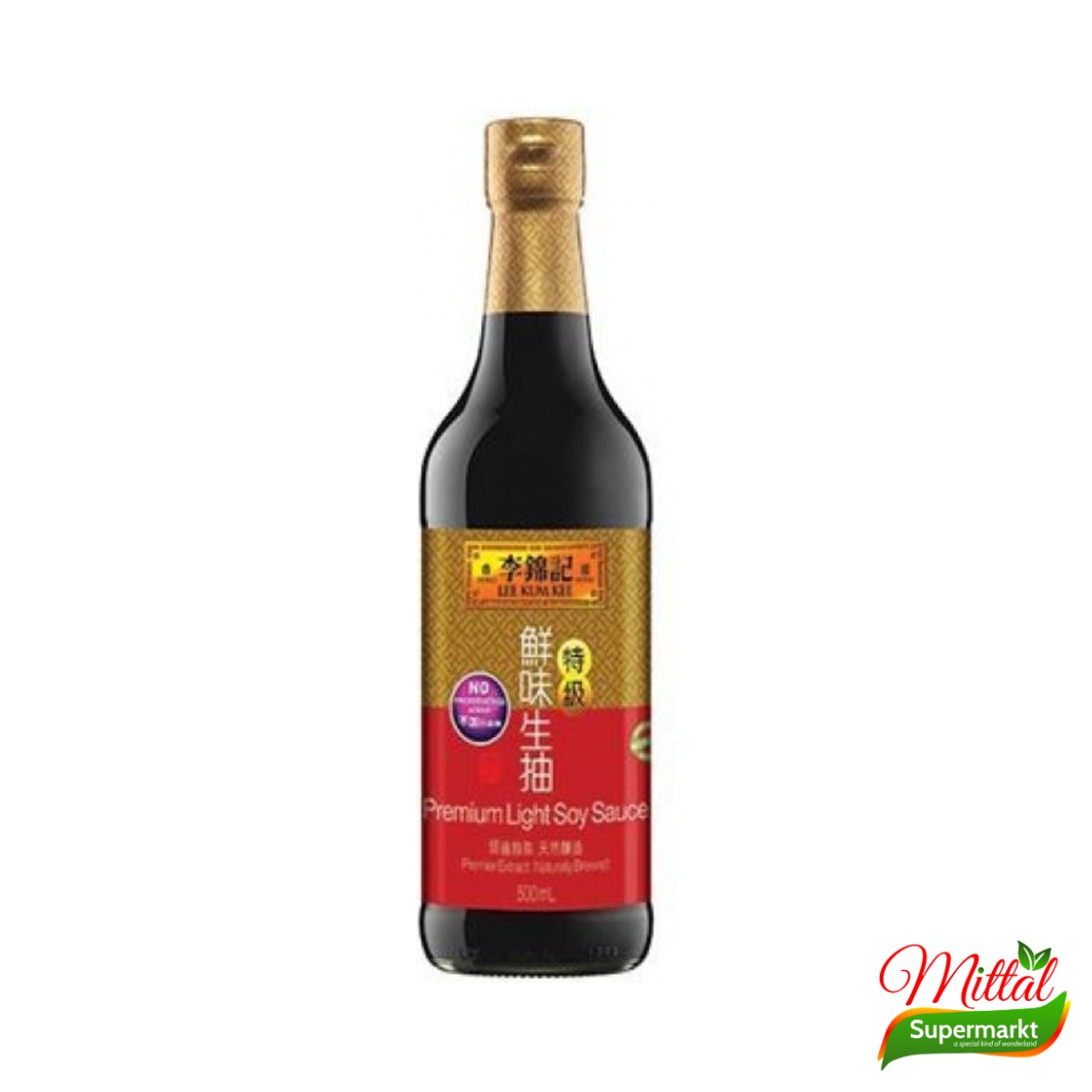 Lee Kum Kee Premium Light Sojasaus 500ml, Lichte Sojasaus (Light Soy Sauce)