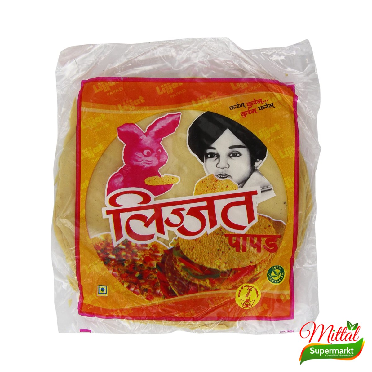 Lijjat Plain Papad, Naturel Papadums (Papad)