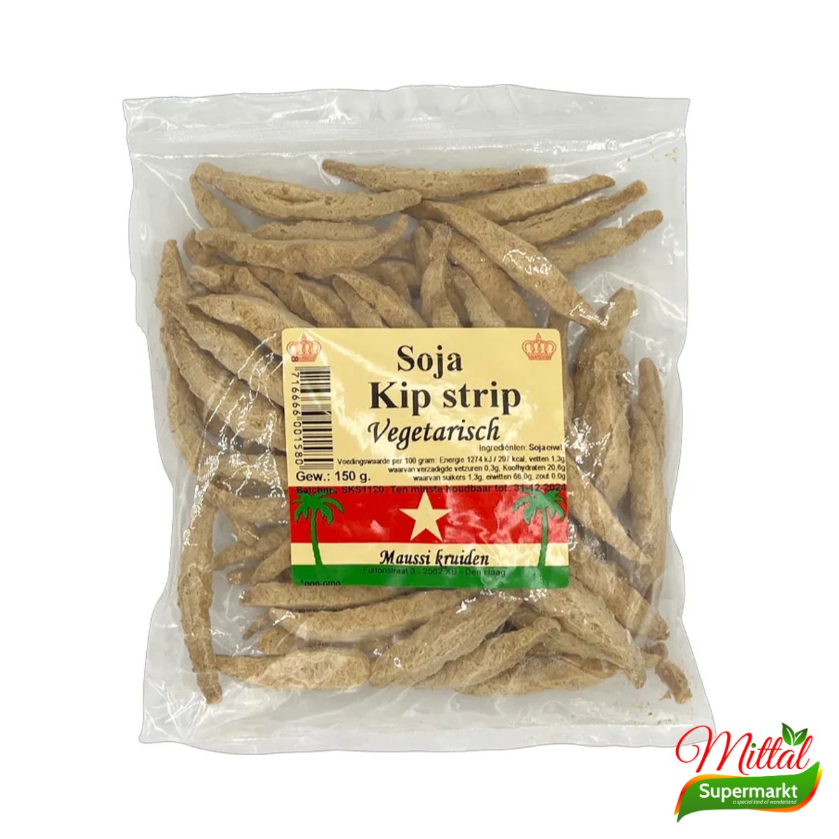 Maussi Soja Kipstrips 150g, Plantaardig Alternatief voor Kip (Soya Chicken Strips)