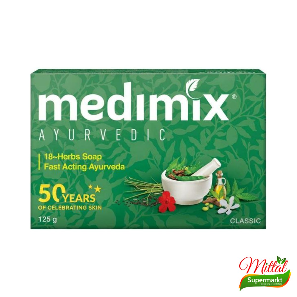 Medimix Ayurvedische Zeep 75g, Kruidenzeep met 18 Kruiden (Herbal Soap)