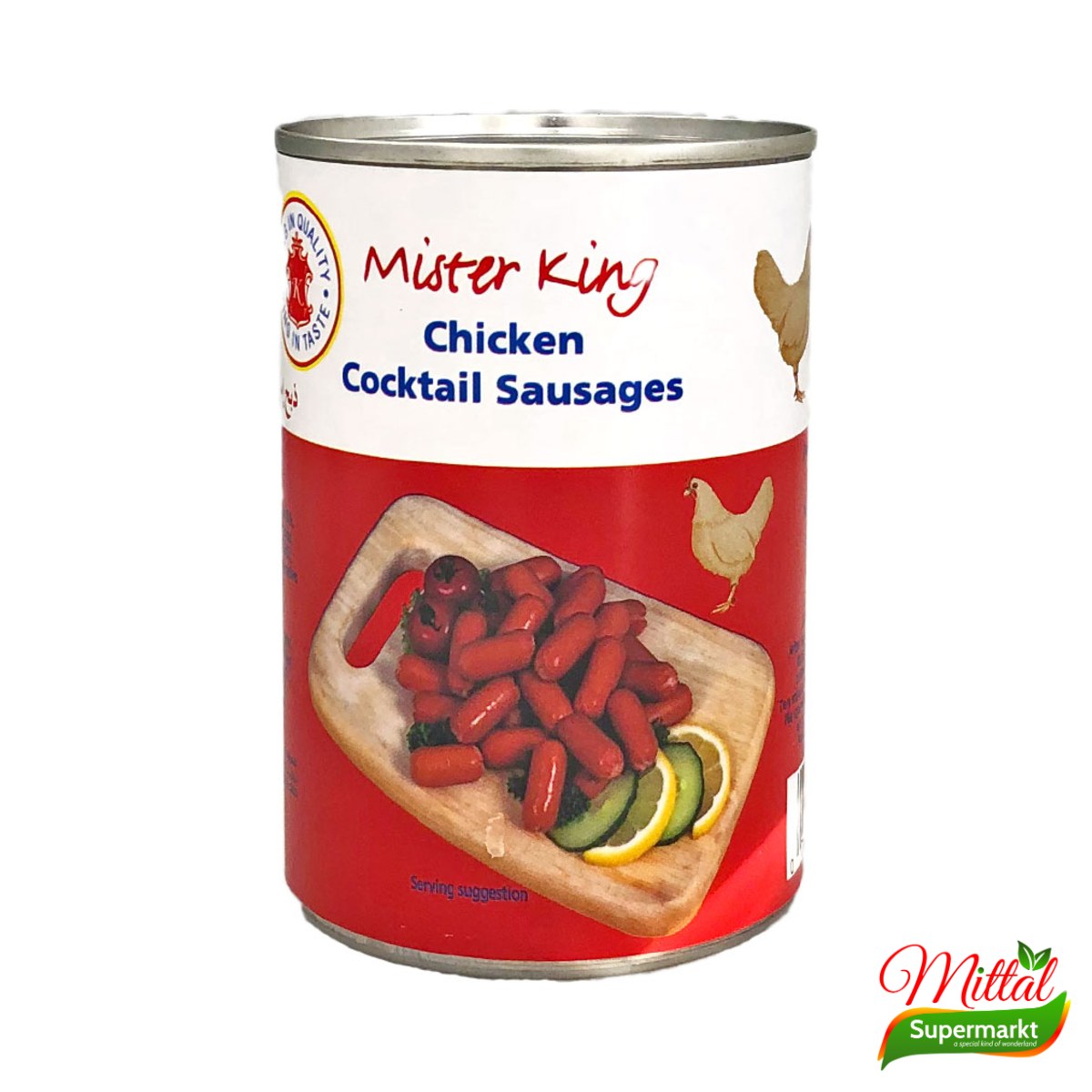 Mister King Kipcocktailworstjes 400g, Mini Kipworstjes (Chicken Cocktail Sausages)
