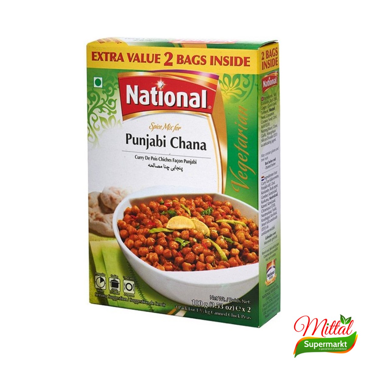 National Punjabi Channa 100g, Kruidenmix voor Chole (Punjabi Chana Masala) 2 national punjabi channa 100g – National Punjabi Channa 100g