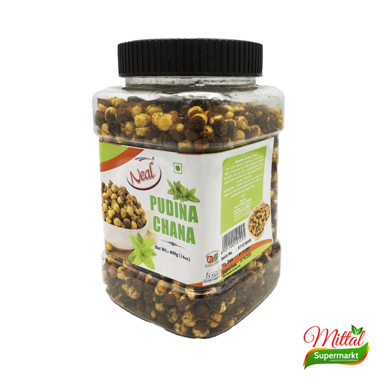 Neal Pudina Chana 400g, Geroosterde Kikkererwten met Munt (Roasted Chana)