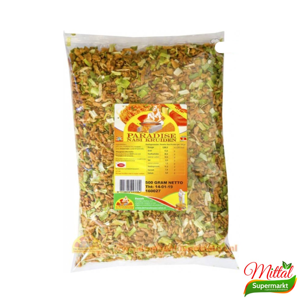 Paradise Nasi Kruiden 200g, Kruidenmix met Kurkuma voor Nasi (Nasi Spice Mix)