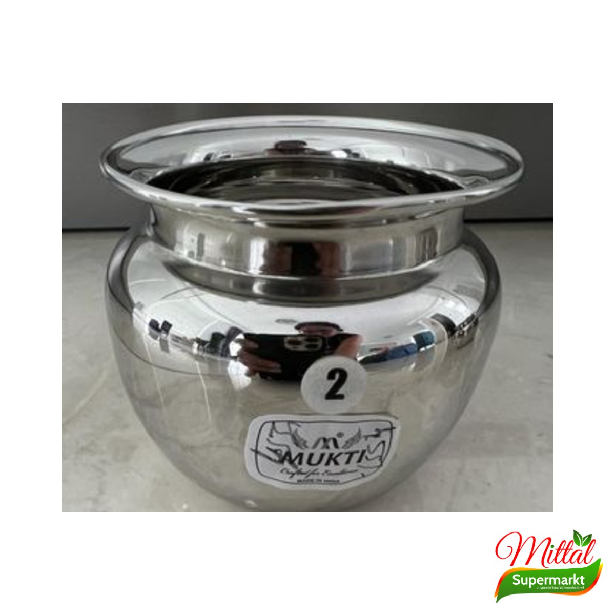 Pooja Kalash RVS Groot, Rituele Kruik voor Puja (Steel Kalash)