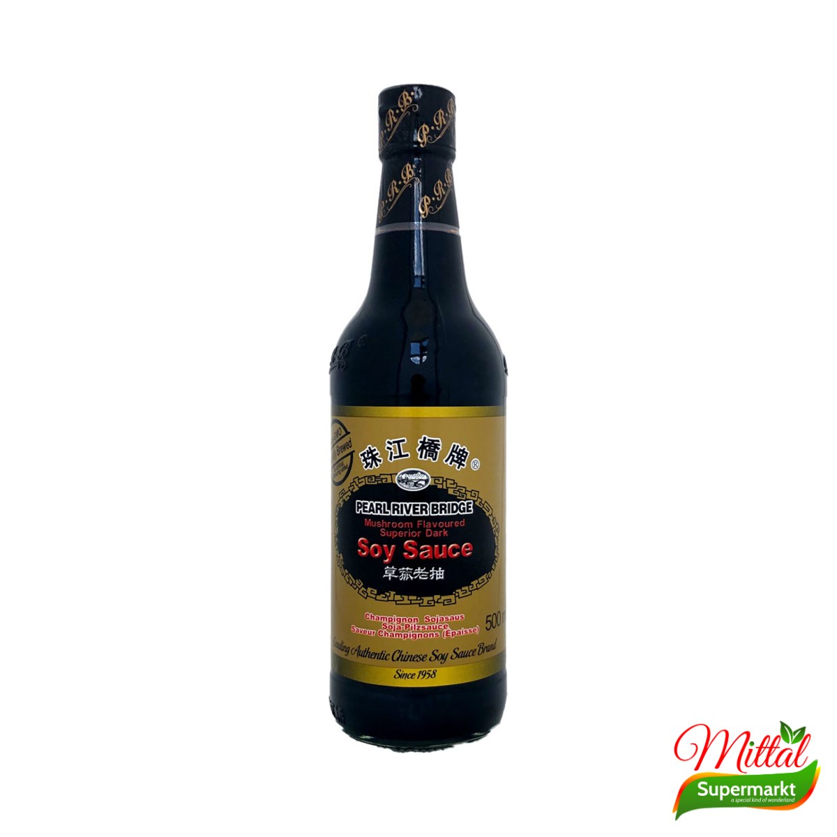 PRB Mushroom Soja Saus 500ml, Donkere Sojasaus met Paddenstoel (Mushroom Soy Sauce)