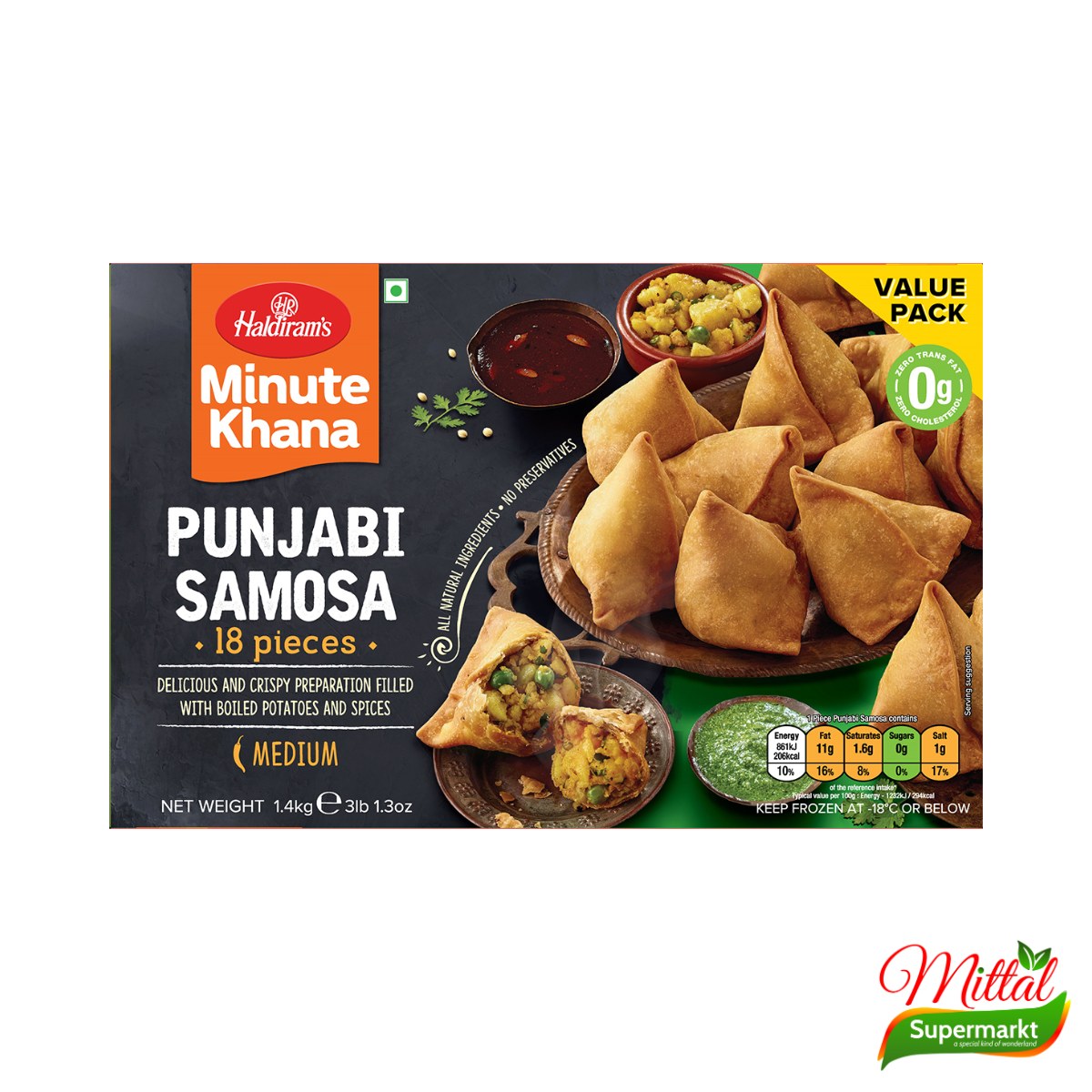 Punjabi Samosa 20 Stuks, Diepvries Gevulde Samosa (Samosa)
