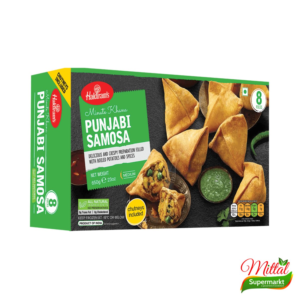 Punjabi Samosa 650g, Diepvries Gevulde Samosa (Samosa) 2 punjabi samosa 650g – Punjabi Samosa 650g
