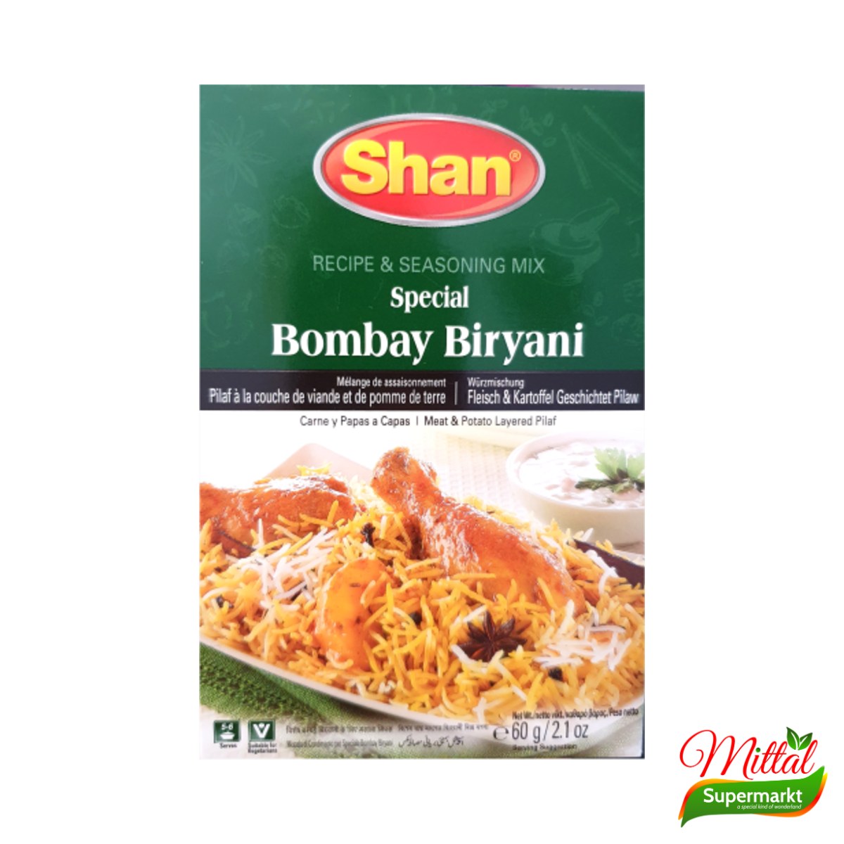 Shan Bombay Biryani 50g, Kruidenmix voor Bombay Biryani (Bombay Biryani Masala)