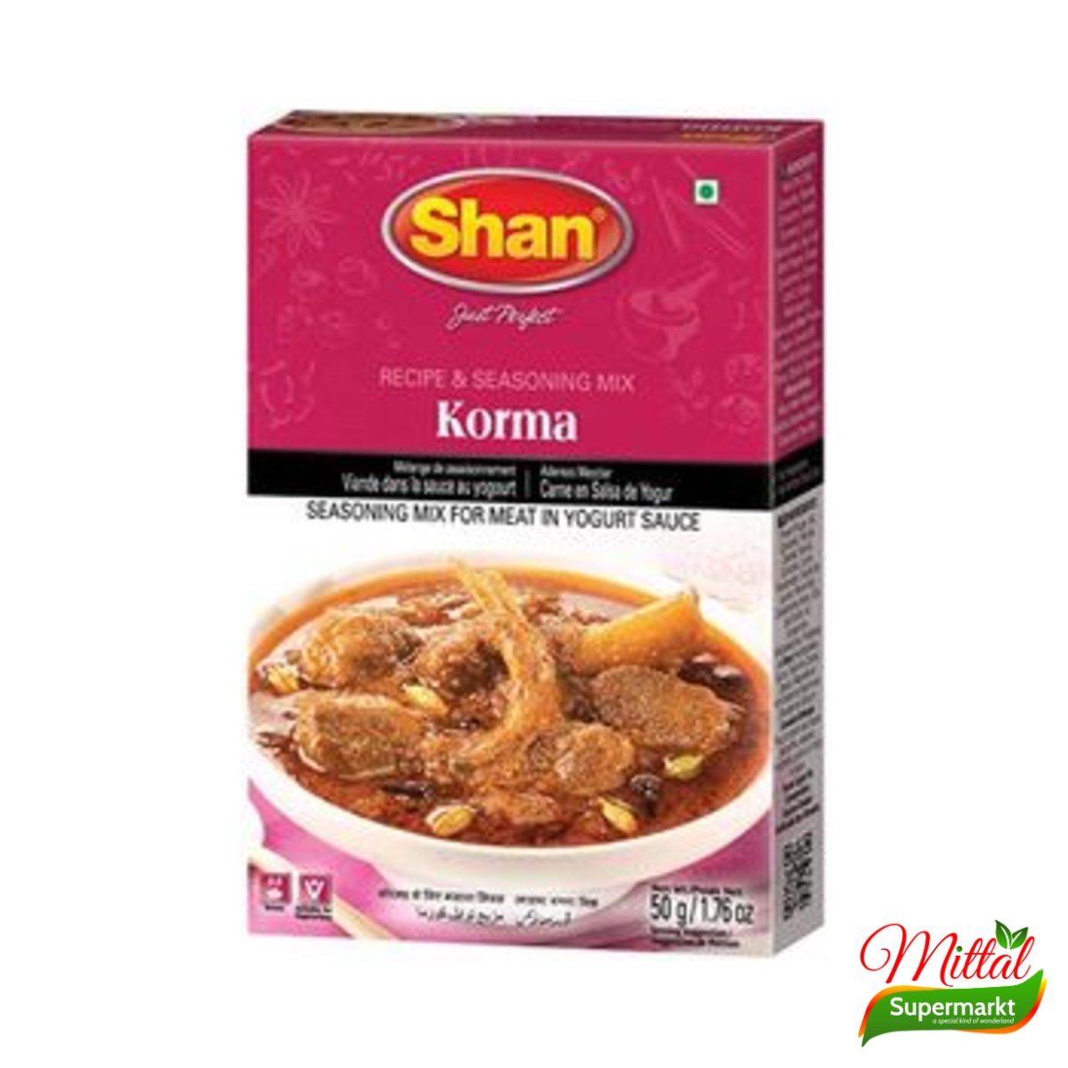 Shan Korma Curry Masala 50g, Kruidenmix voor Milde Korma (Korma Masala)