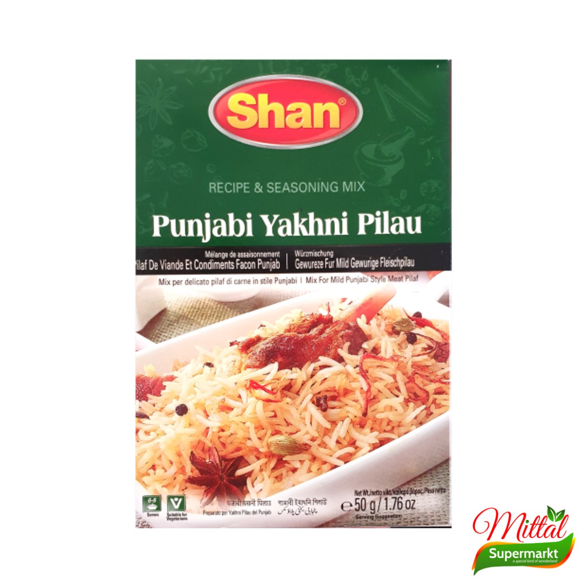 Shan Punjabi Yakhni Pilau 50g, Kruidenmix voor Pilau (Yakhni Pilau Masala)