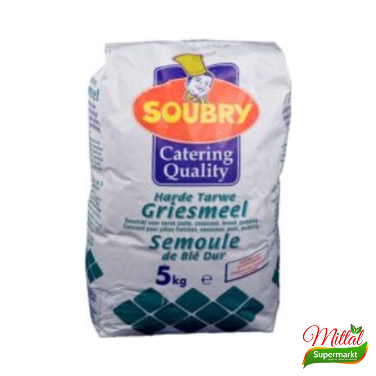 Soubry Griesmeel 5kg, Fijn Durumtarwegriesmeel (Semolina)