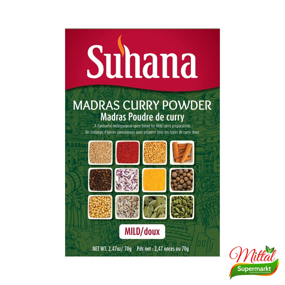 Suhana Madras Curry Powder, Zuid-Indiase Kerriemix (Madras Curry Powder)