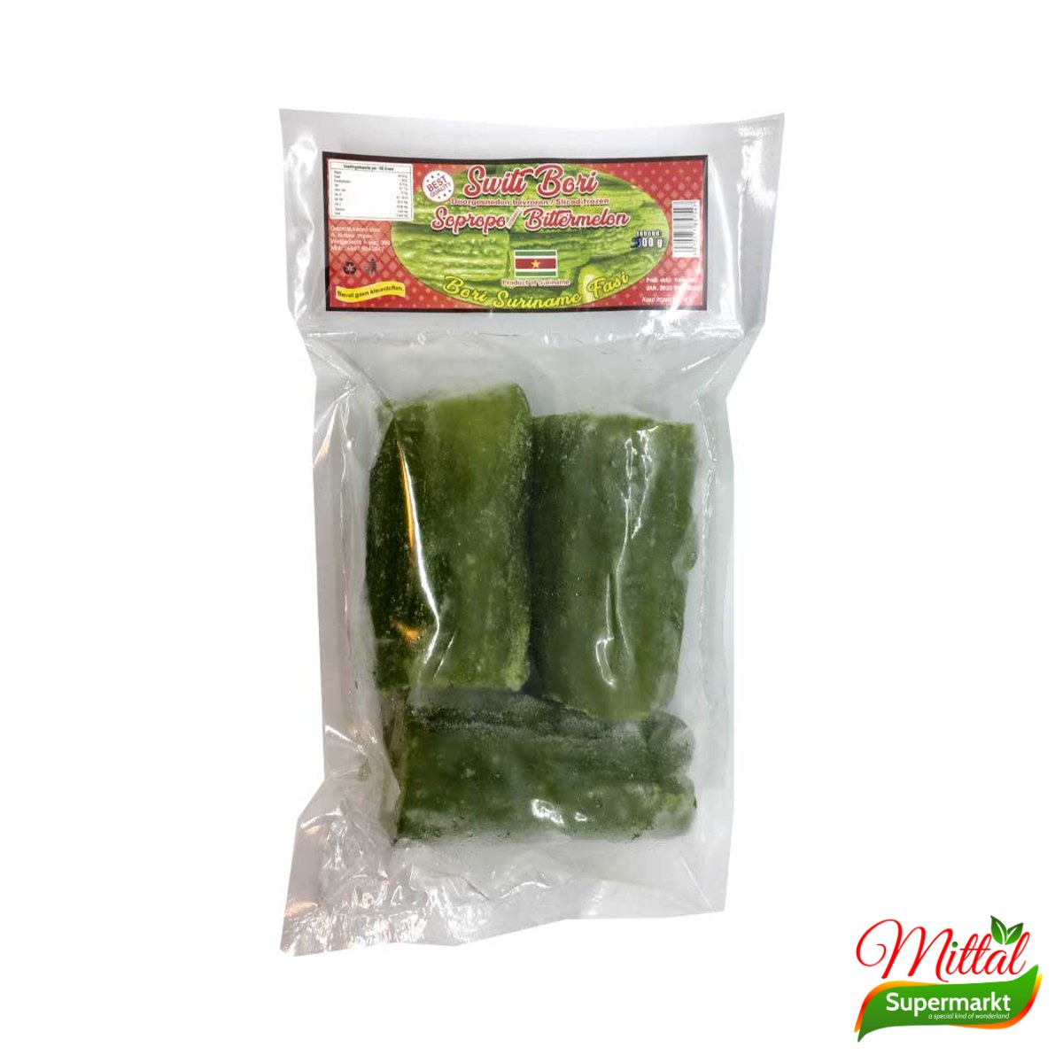 Switi Bori Hele Sopropo 500g, Bittermeloen met Bori Diepvries (Bitter Gourd with Bori)