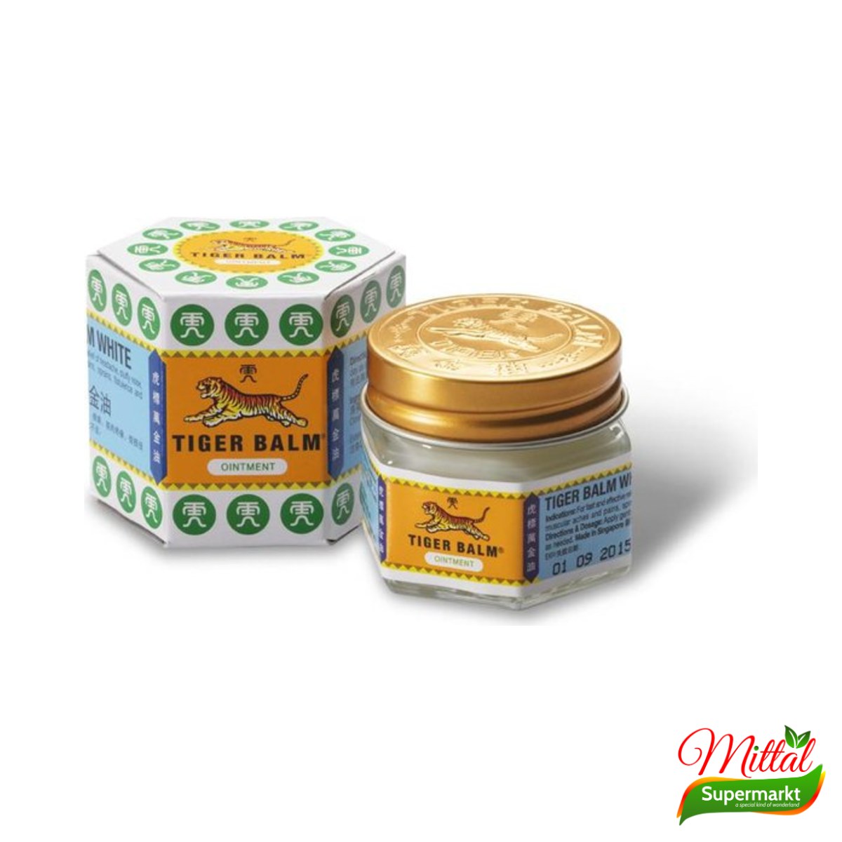 Tiger Balm Wit 21ml, Kruidenzalf met Menthol (White Balm)