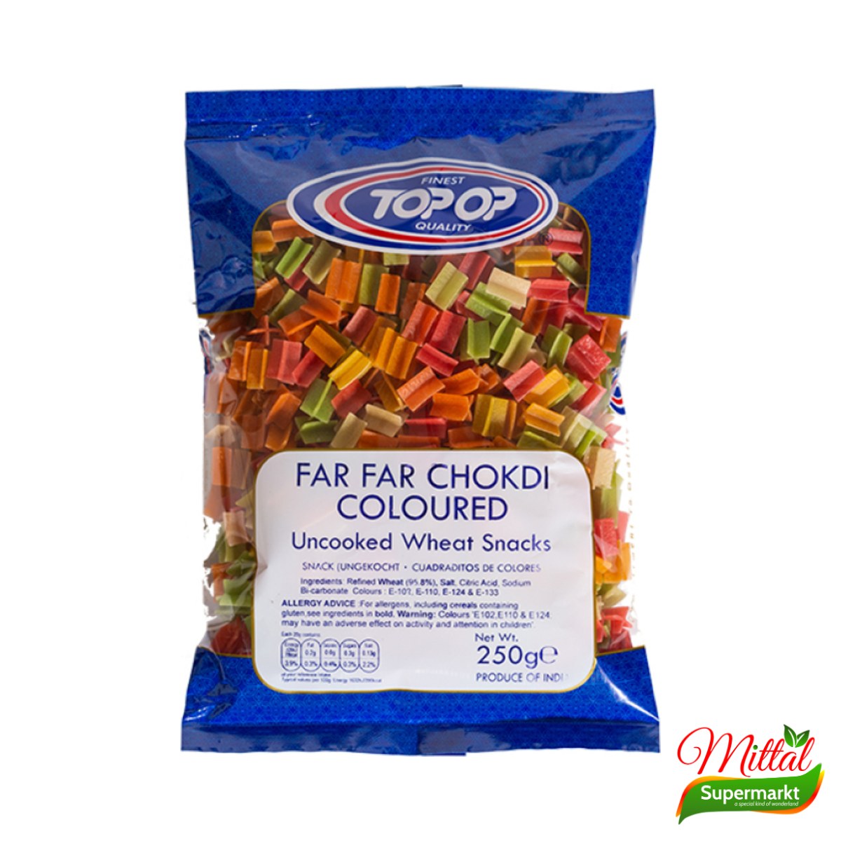 Topop Far Far Chokdi 250g, Ongebakken Fryums voor Snacks (Fryums)