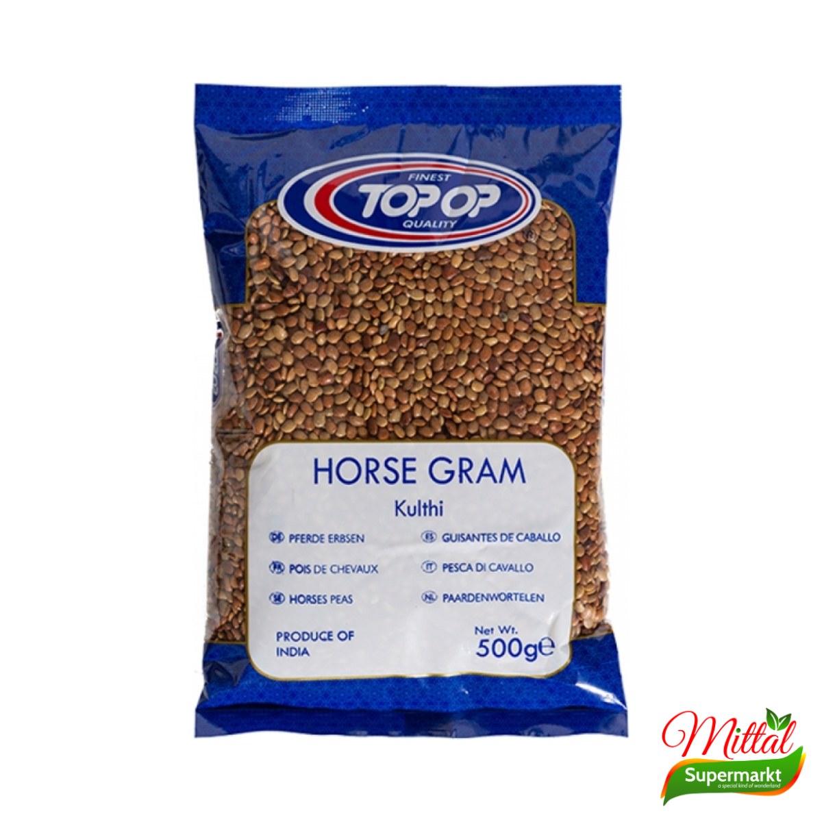 Topop Horse Gram 500g, Bruine Paardenbonen (Kulthi Dal)