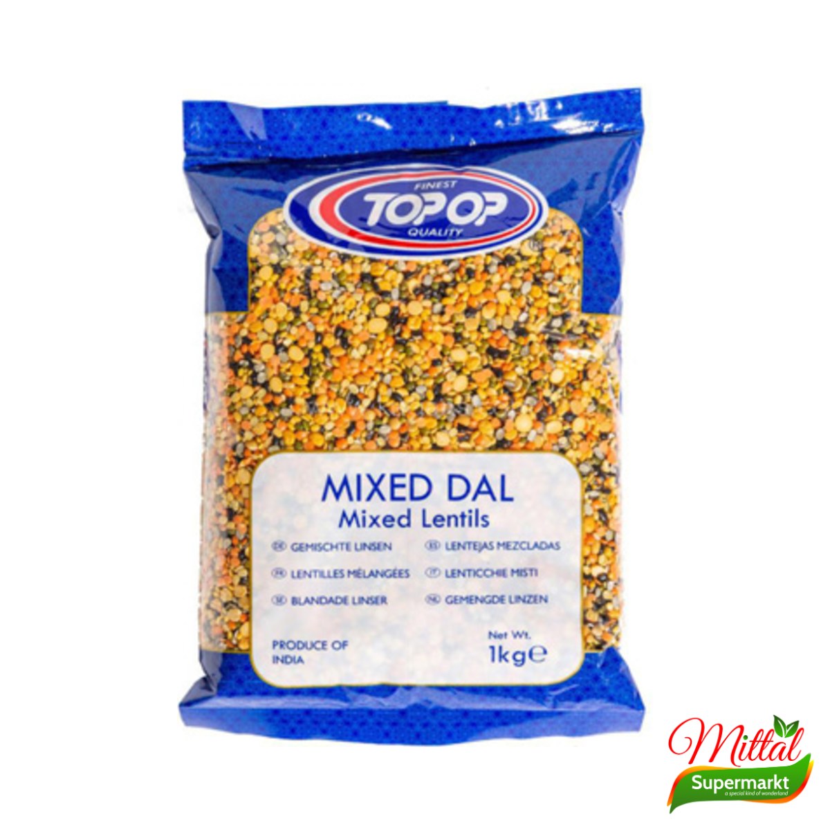 Topop Mixed Lentils 2kg, Gemengde Linzen en Dal (Mix Dal) 2 topop mixed lentils – Topop Mixed Lentils 2kg