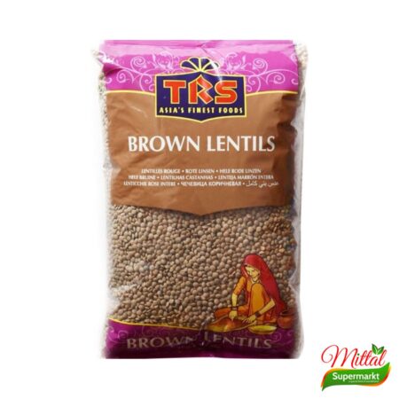 TRS Brown Lentils Whole 1kg – Hele Bruine Linzen (Sabut Masoor) | Mittal Supermarkt