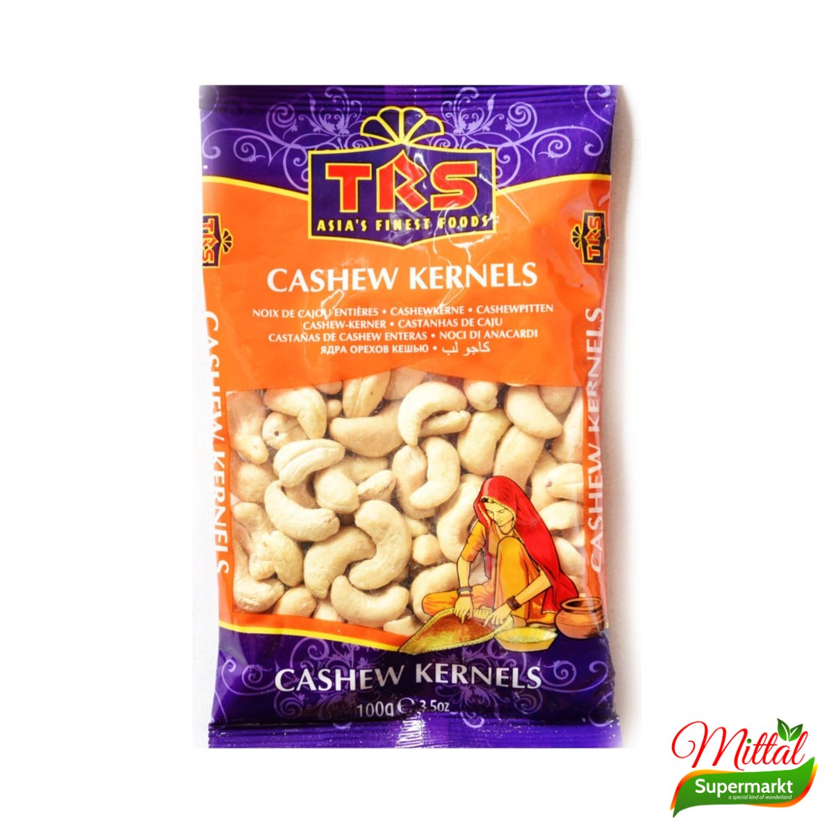 TRS Cashew Kernels 100g, Hele Cashewnoten (Kaju)