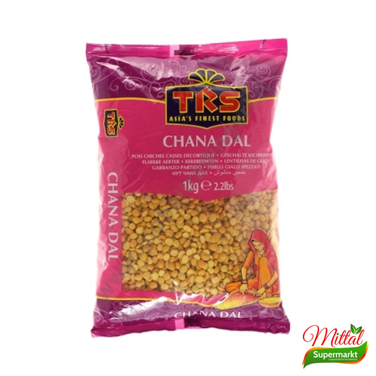 TRS Chana Dal 1kg, Gespleten Kikkererwten (Split Bengal Gram)