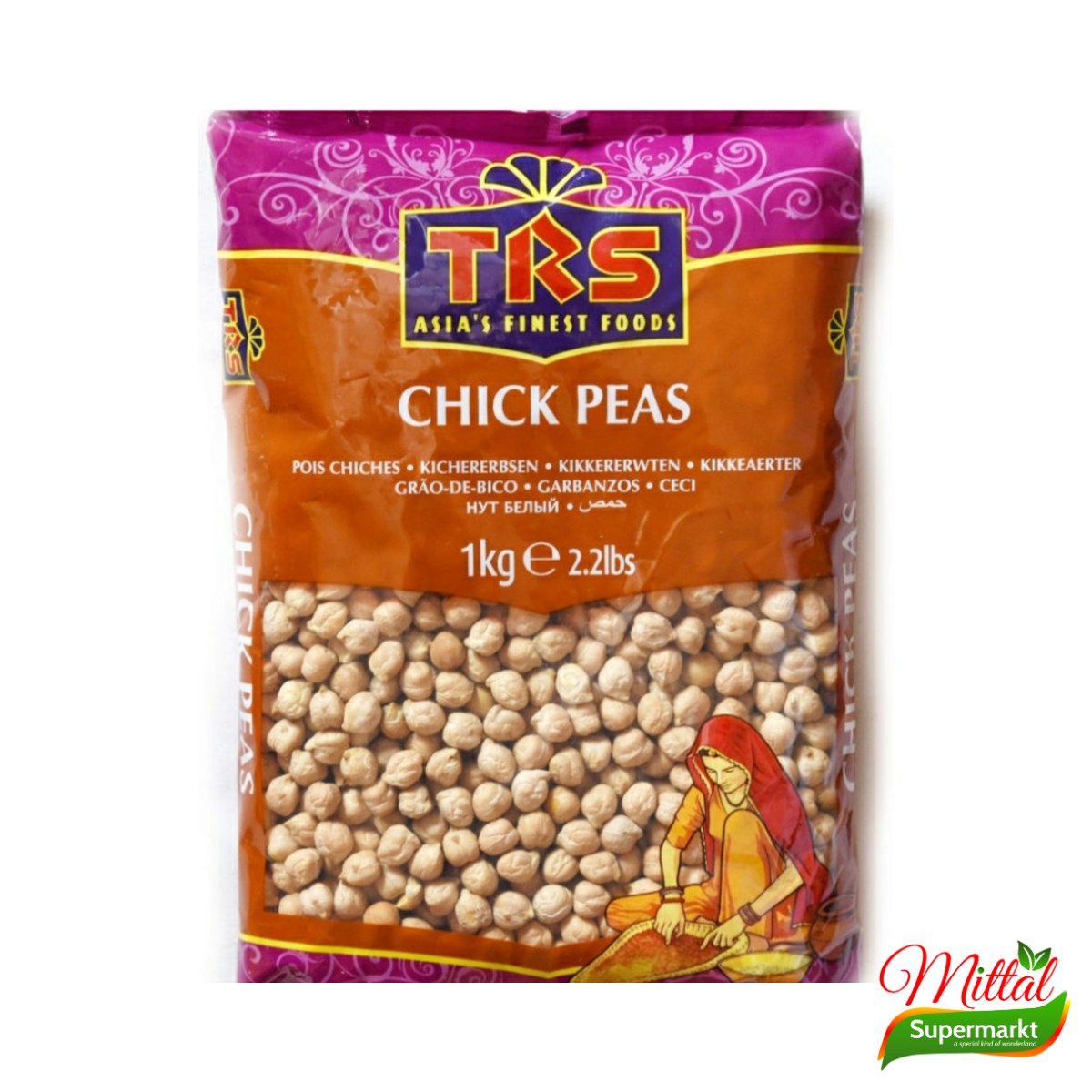 TRS Chick Peas 1kg, Gedroogde Kikkererwten (Kabuli Chana)