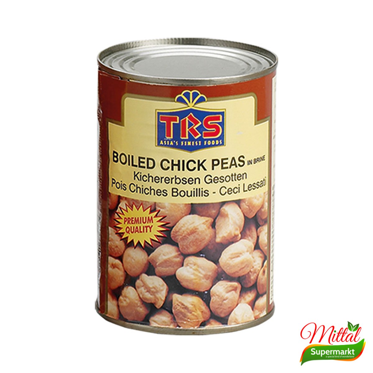 TRS Chick Peas Boiled 400g, Gekookte Kikkererwten in Blik (Chana)