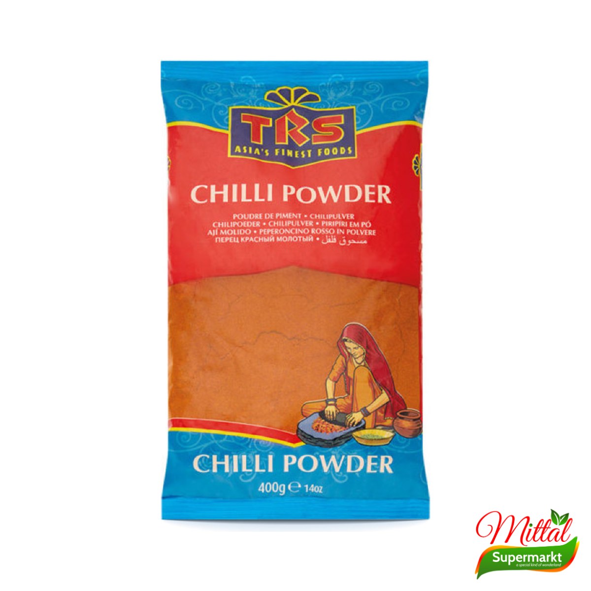 TRS Chili Powder 400g, Fijn Gemalen Rode Chilipoeder (Chilli Powder)