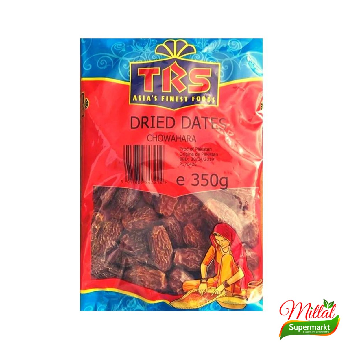 TRS Dried Dates 350g, Gedroogde Dadels (Chowahara)