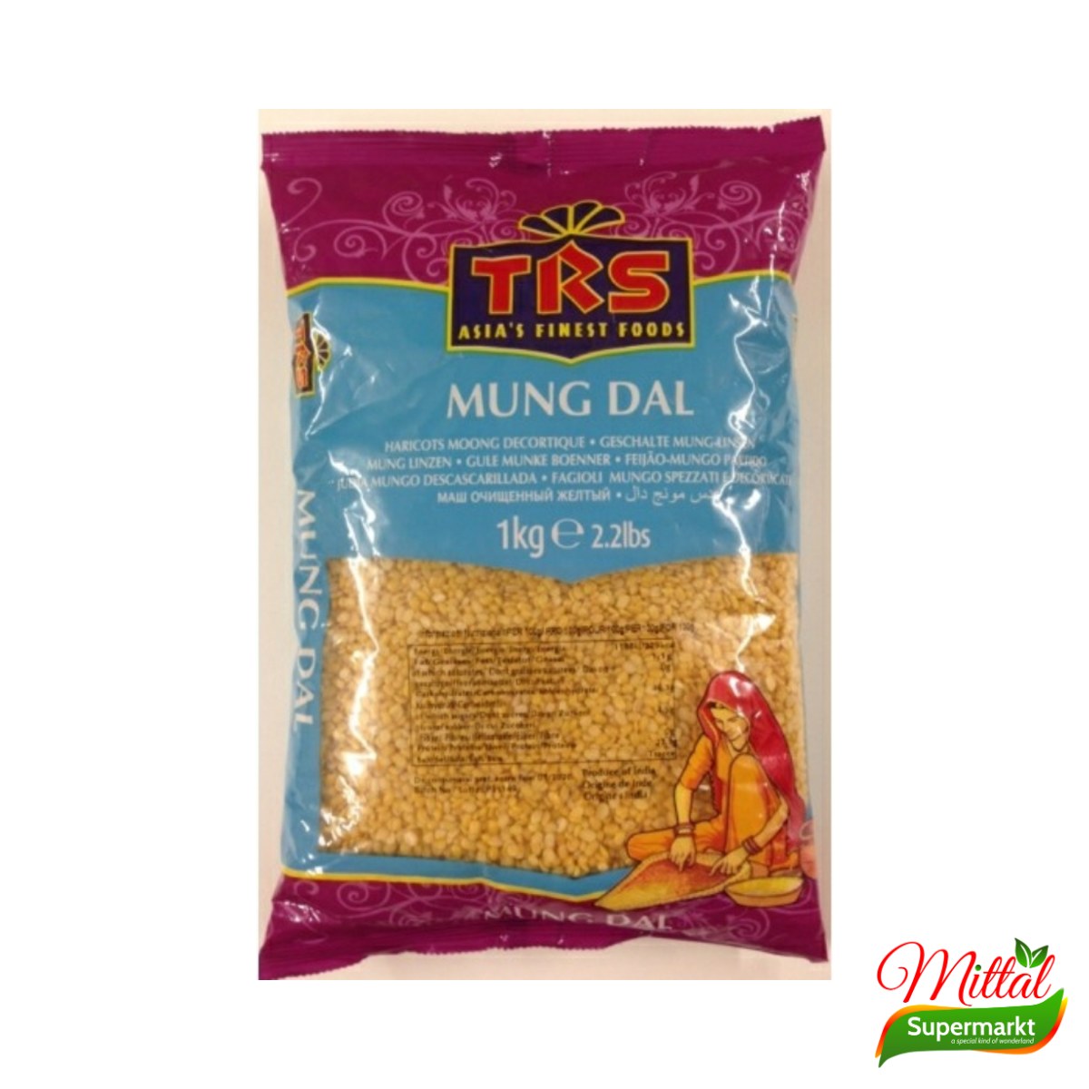 TRS Moong Dal Yellow 1kg, Gepelde Gele Mungdal (Yellow Mung Dal) 2 trs moong dal yellow – TRS Moong Dal Yellow 1kg