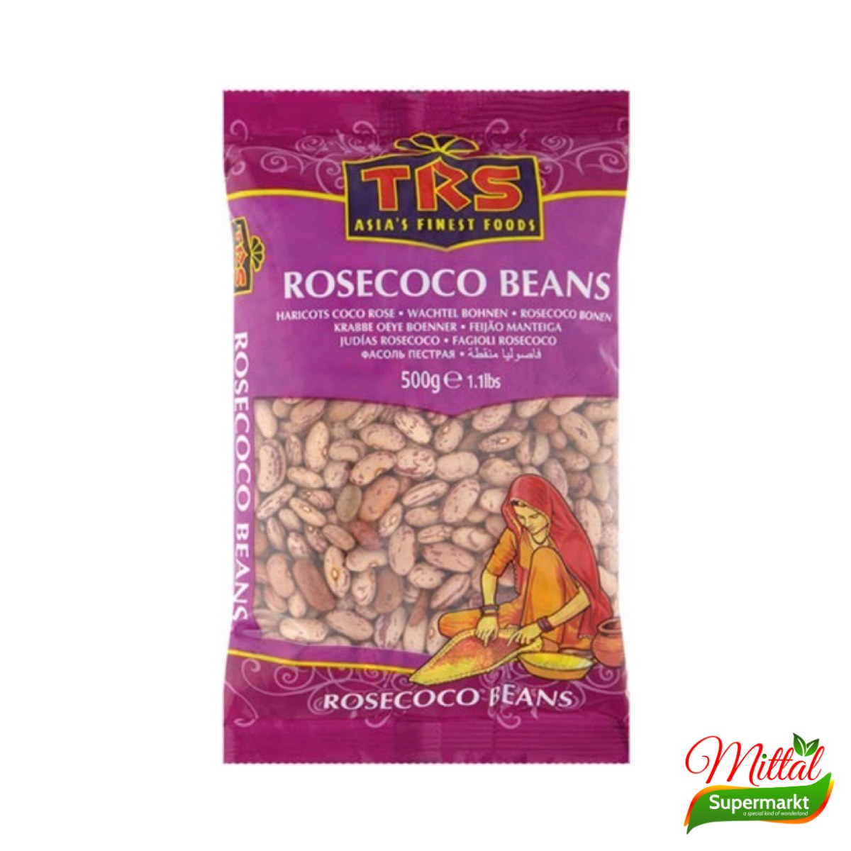 TRS Rajma Rosecoco 500g, Gevlekte Bruine Bonen (Rosecoco Beans)