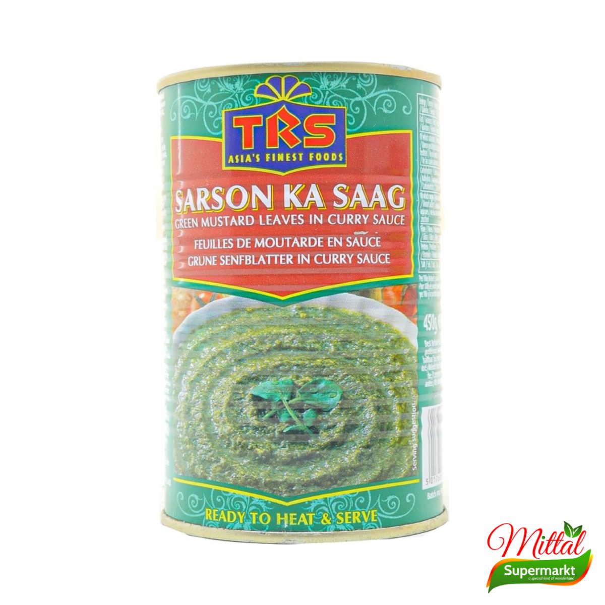TRS Sarson Ka Saag 450g, Gestoofde Mosterdgroente (Mustard Greens)