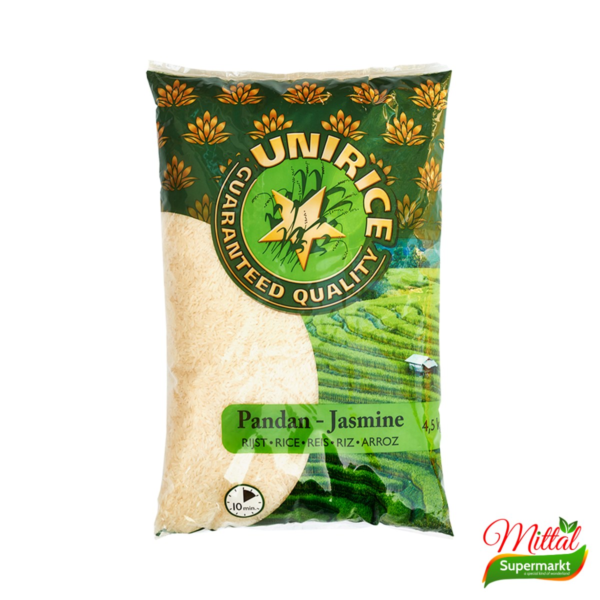 Unirice Jasmijnrijst 4,5kg, Geurige Rijst Voordeelverpakking (Jasmine Rice)