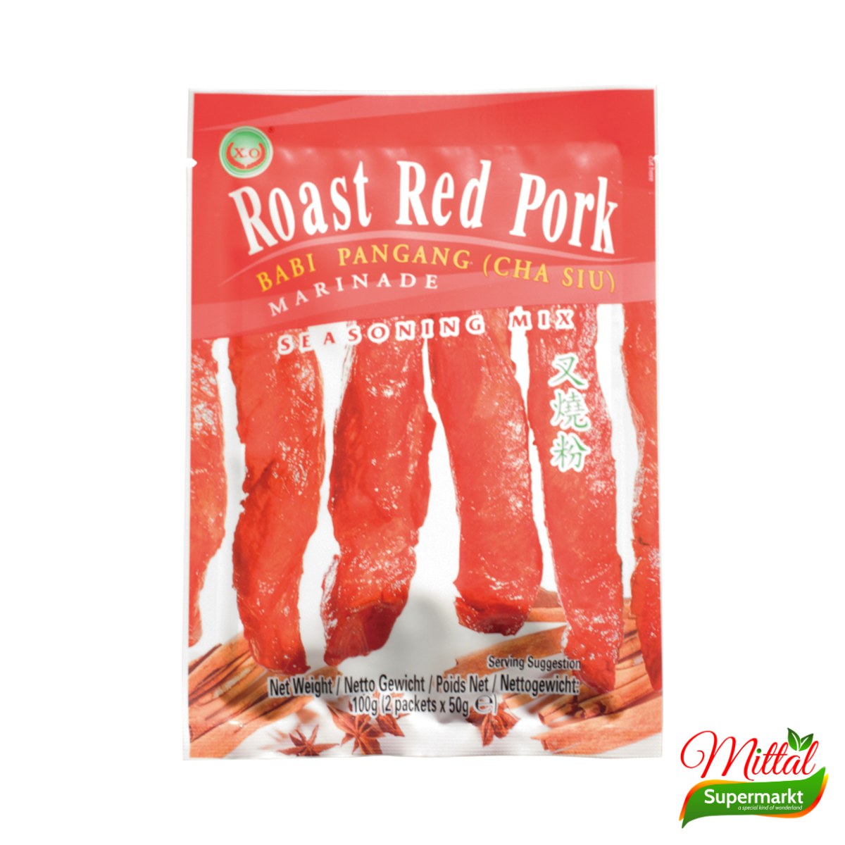 X.O Roast Red Pork Seasoning 100g, Kruidenmix voor Char Siu (Roast Pork Seasoning)