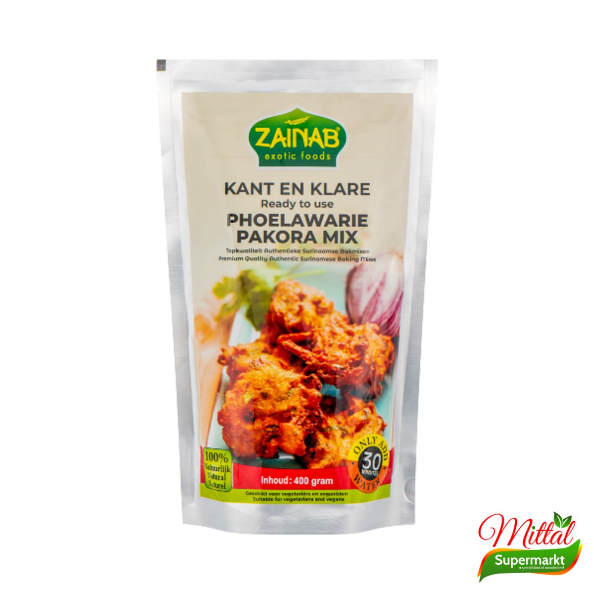 Zainab Pakora Mix 400g, Beslagmix van Kikkererwtenmeel (Pakora Mix)